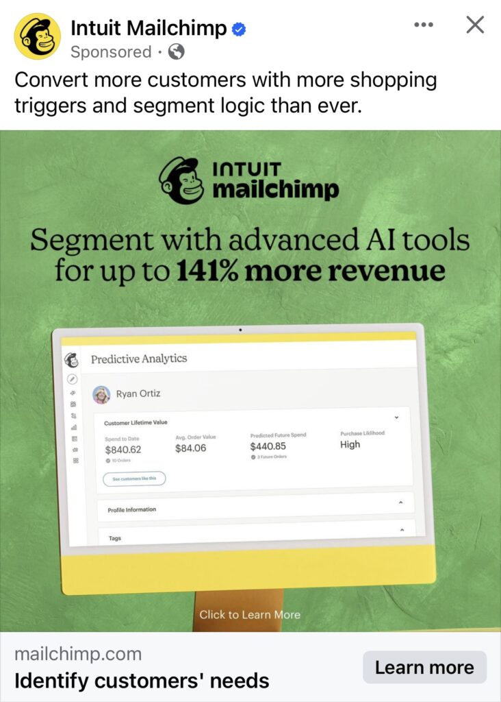 Meta advertising: what you need to know 11 Mailchimp Image Ad